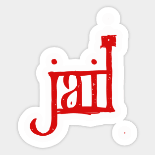 Jail typographic Design Sticker